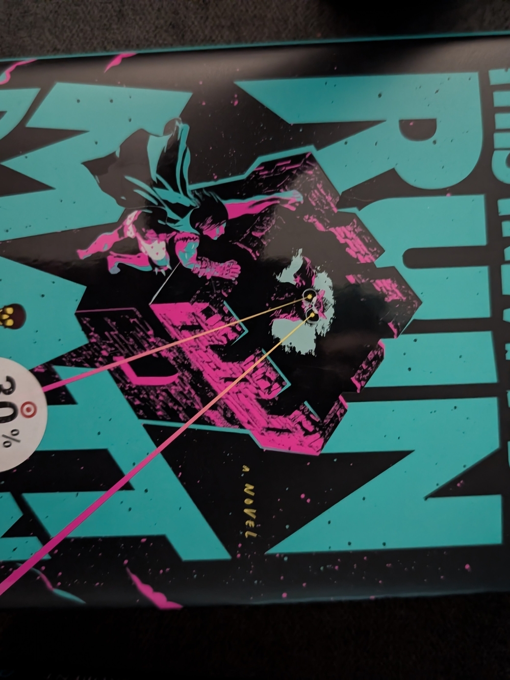 Neon Cyberpunk Graphic Hardcover Book - Teal & Hot Pink